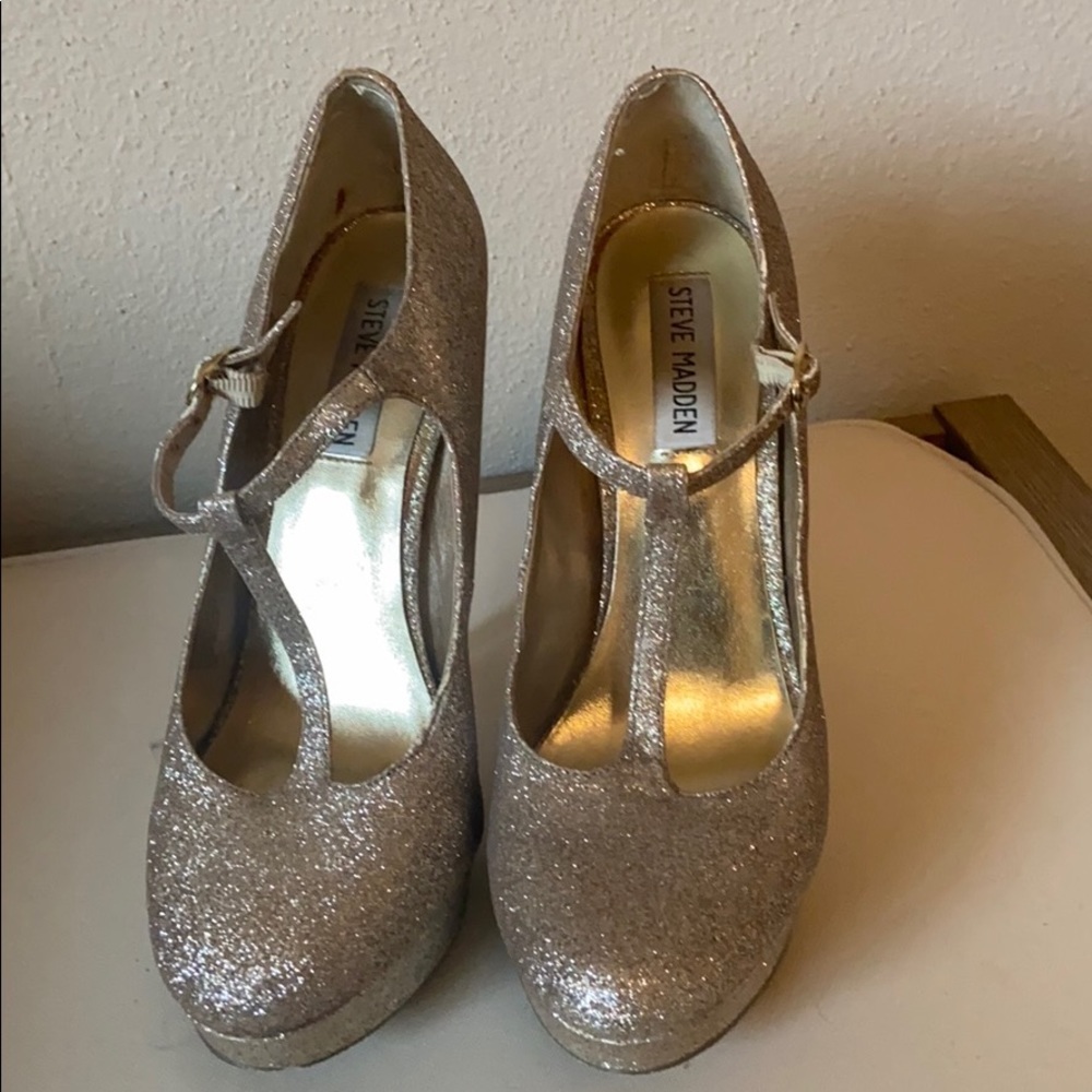 Gold Glitter Heels